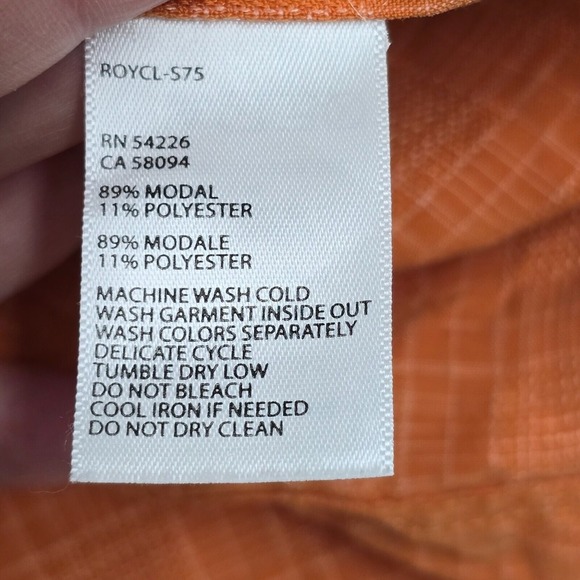 Royal Robbins Shirt Men Large Orange Button-Up Short Sleeve Travel Outdoor Hike - Picture 6 of 10